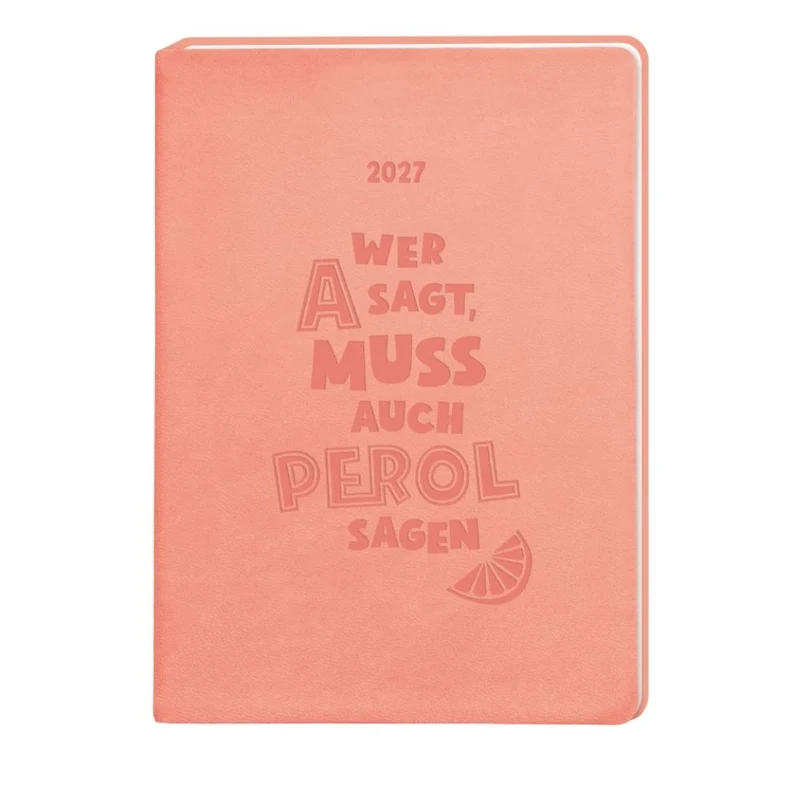 Terminplaner Lederlook 2027 Peach