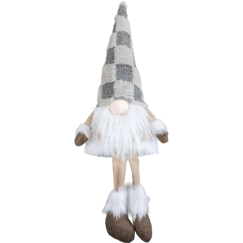 Gnom Kantenhocker 30cm(50cm) 2 Designs – Flauschiger Weihnachtswichtel im winterlichen Look