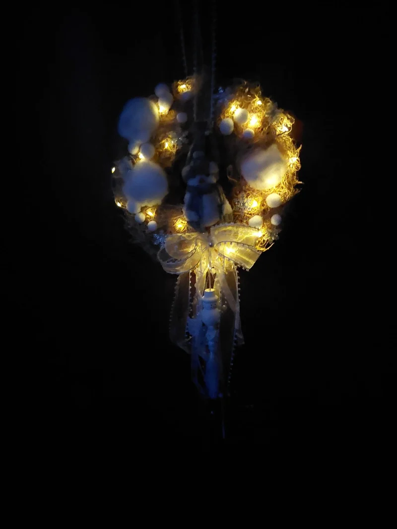 Türkranz Schneemann mit LED