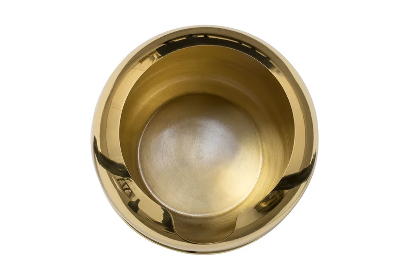 Casa Padrino Luxus Deko Objekt Gold Ø 18 x H. 21,2 cm - Weinkühler aus massivem poliertem Messing - Luxus Deko Accessoires