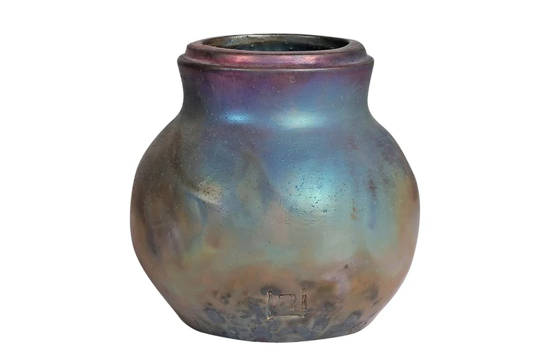 Casa Padrino Luxus Vase Kupferfarben Ø 16 x H. 14,5 cm - Steingut Vase Raku mit matter Kupferoberfläche - Luxus Deko Accessoires