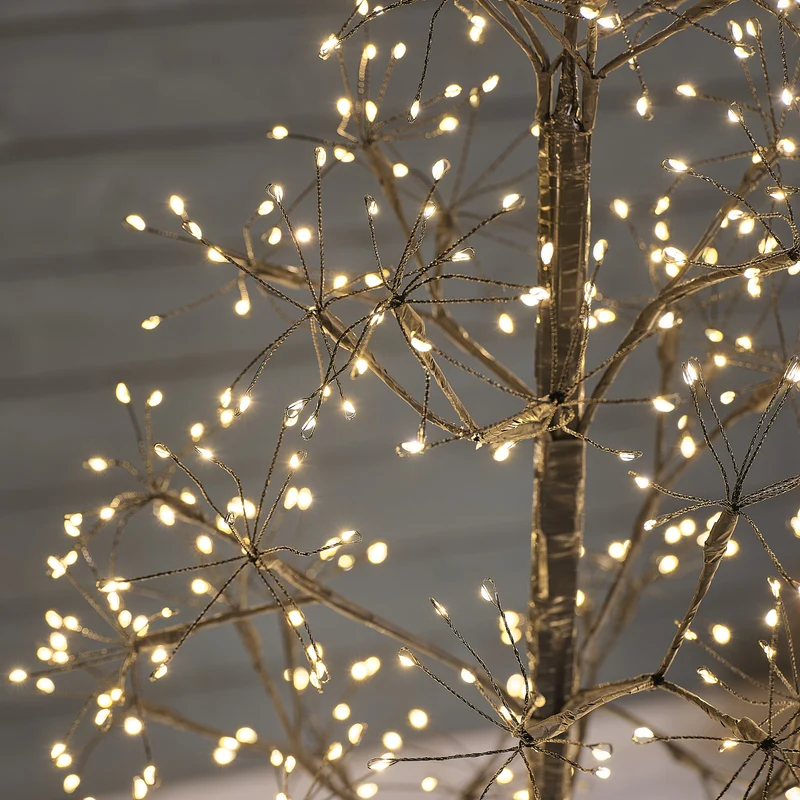 1,2m schwarzer LED Starburst Lichterbaum mit 504 warmweißen Mikro-LEDs