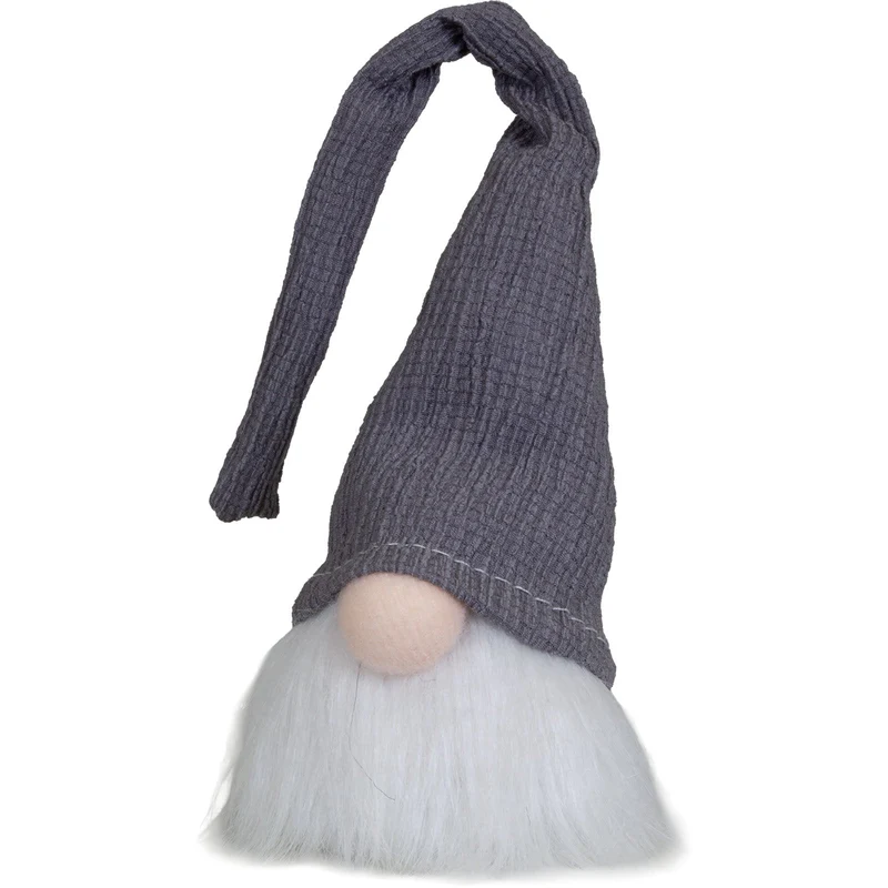 Gnom sitzend14cm(26cm) 5er Set – Weihnachtswichtel mit langer Zipfelmütze & flauschigem Bart, 5 Designs