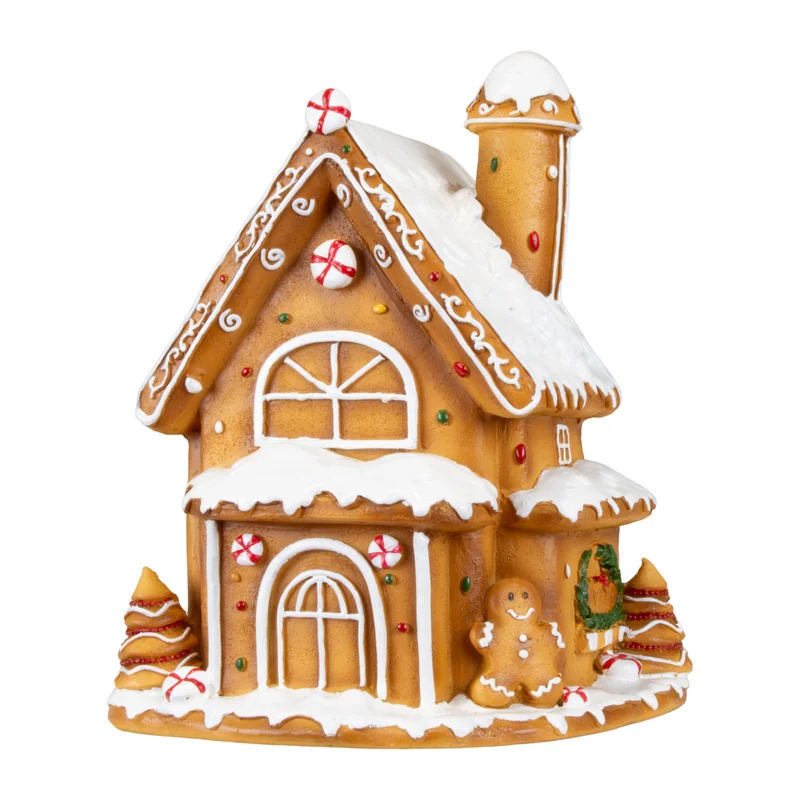 Lebkuchenhaus 18 cm – Handgefertigtes Dekohaus mit Lebkuchenmann und Zuckerglasur | Weihnachtsdekoration