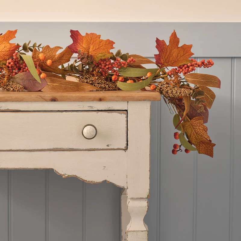 LED‑Herbstkranz mit Girlande & 6‑Stunden‑Timer