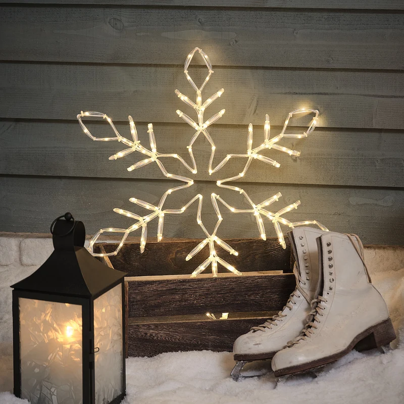 57 cm LED-Schneeflocke aus Acryl mit 128 Mikro-LEDs für den Außenbereich