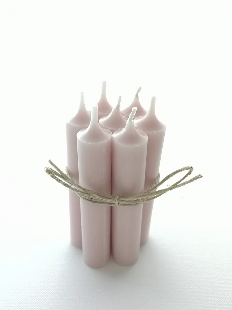 Stabkerze in Rosa 7er - Set