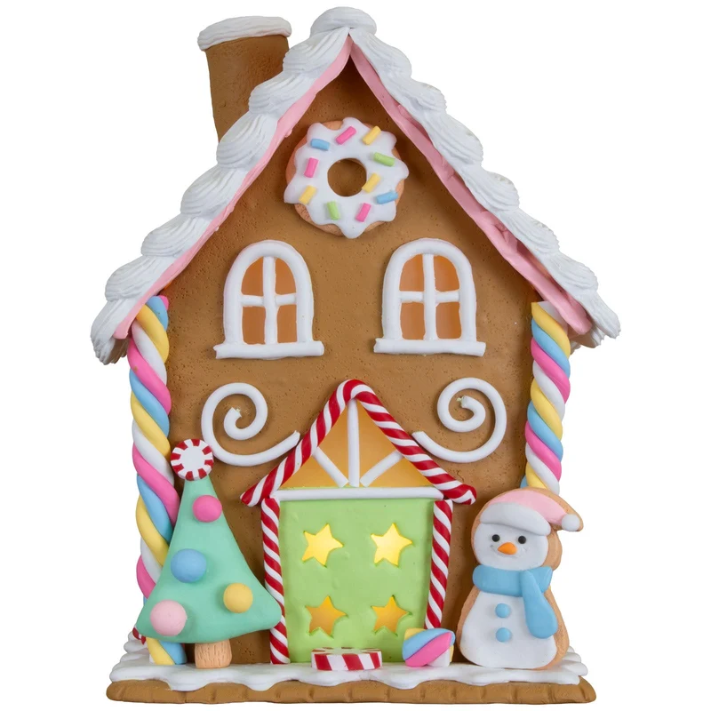 LED Lebkuchenhaus 20 cm braun – Süß leuchtendend mit Verzierungen