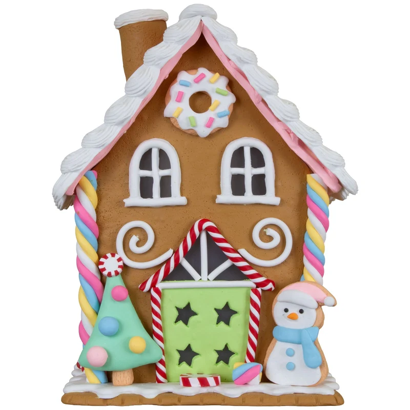 LED Lebkuchenhaus 20 cm braun – Süß leuchtendend mit Verzierungen