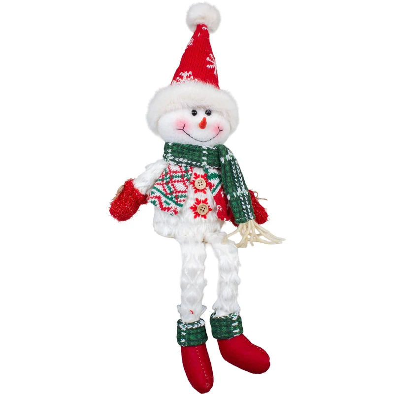 Schneemann-Paar mit langen Beinen – 2 Weihnachtsfiguren 36 cm
