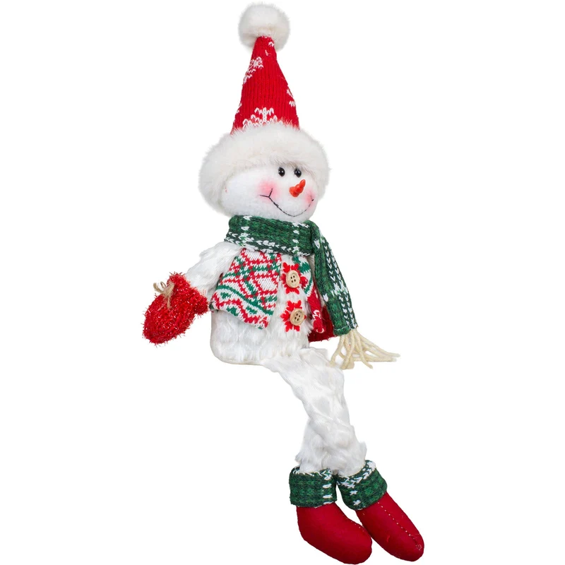 Schneemann-Paar mit langen Beinen – 2 Weihnachtsfiguren 36 cm