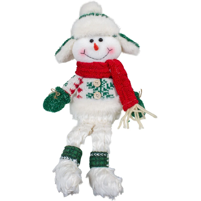 Schneemann-Paar mit langen Beinen – 2 Weihnachtsfiguren 36 cm