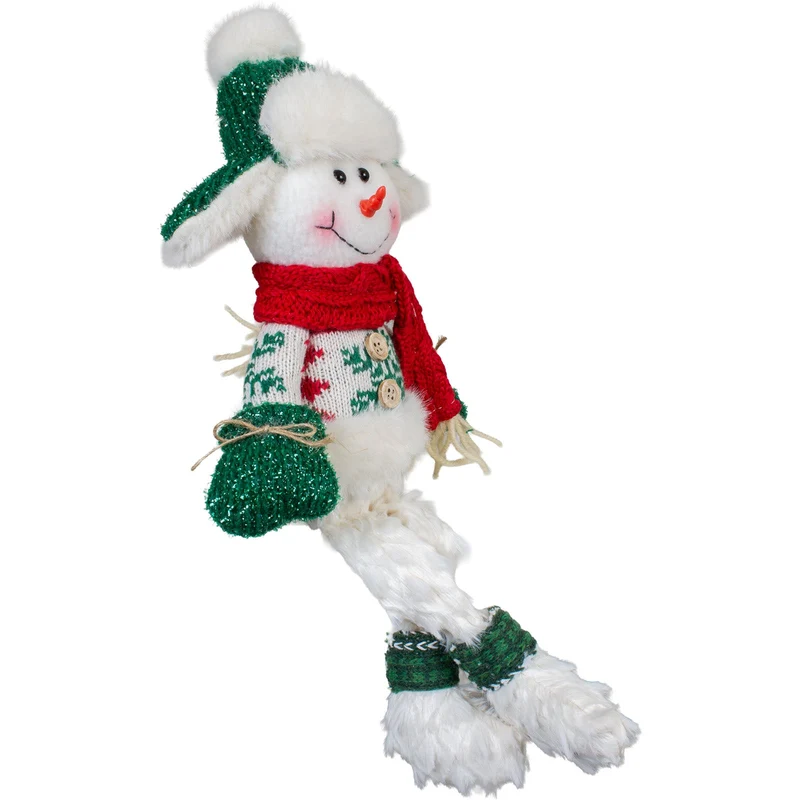Schneemann-Paar mit langen Beinen – 2 Weihnachtsfiguren 36 cm