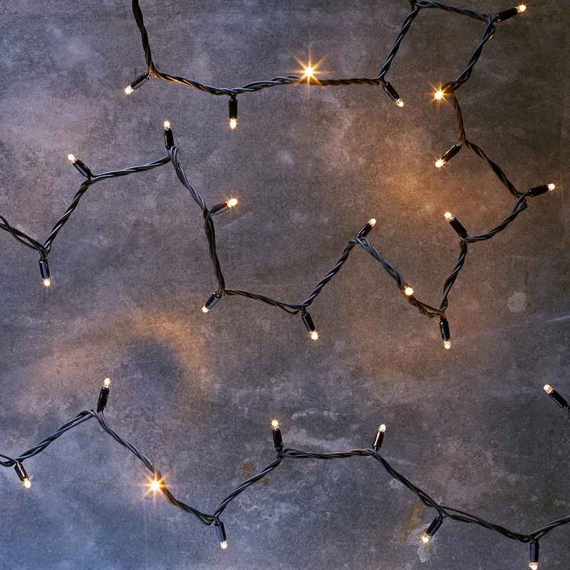 Pro Connect 5 m 50er LED-Lichterkette mit Twinkle-Effekt, warmweiß – Schwarz
