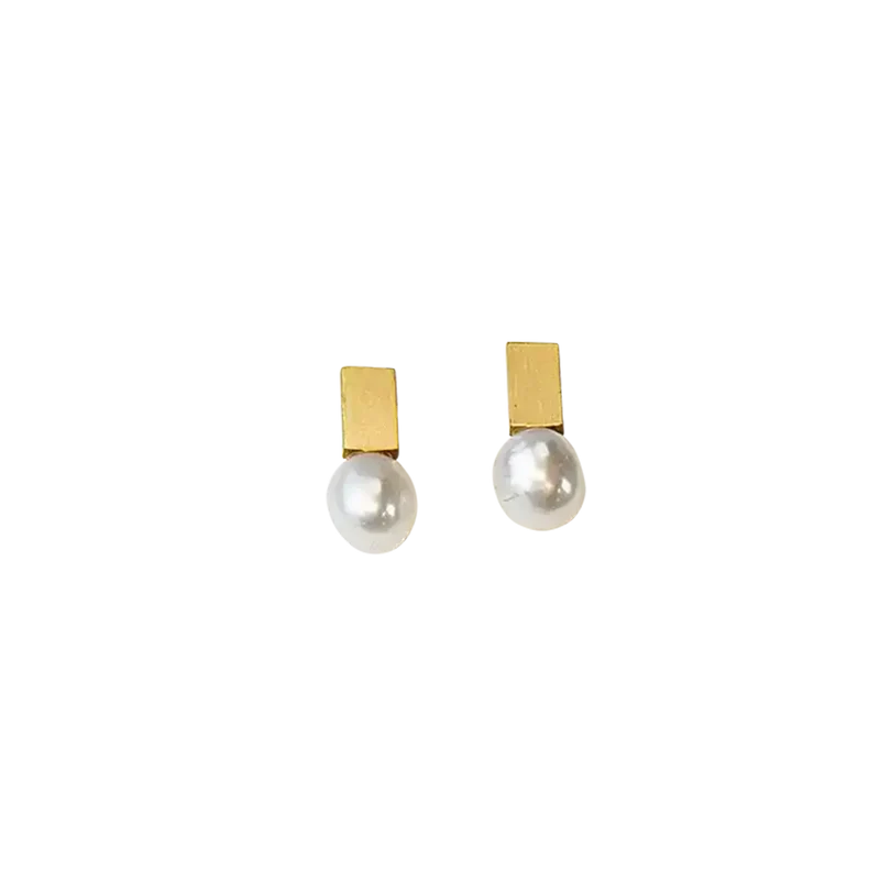 Ohrstecker Mother of Pearl vergoldet
