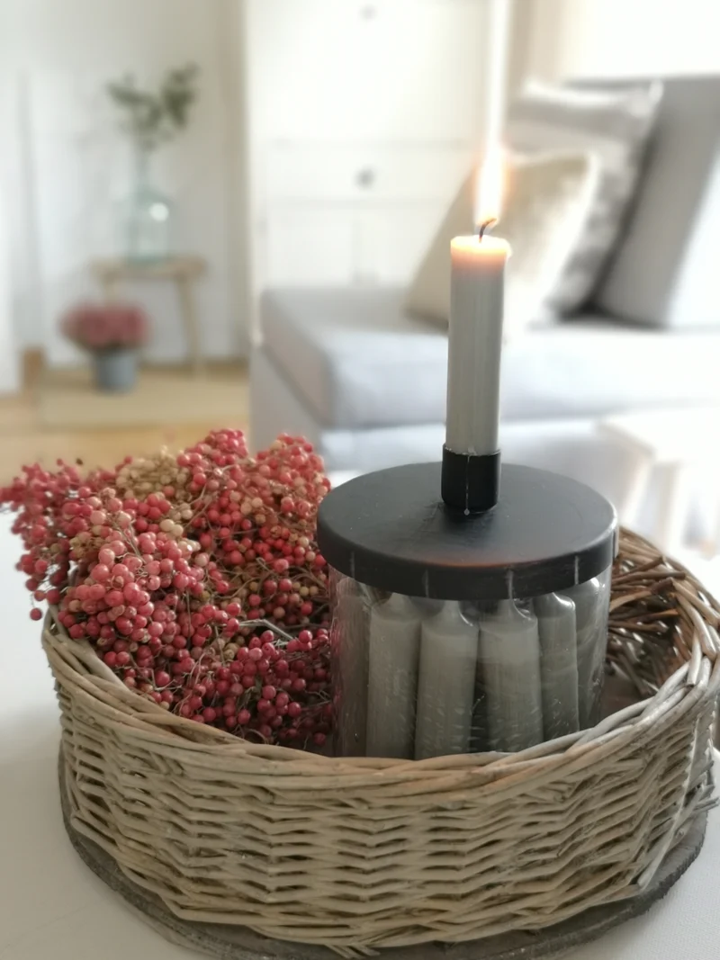 Kerzenständer Bianca mit Glas