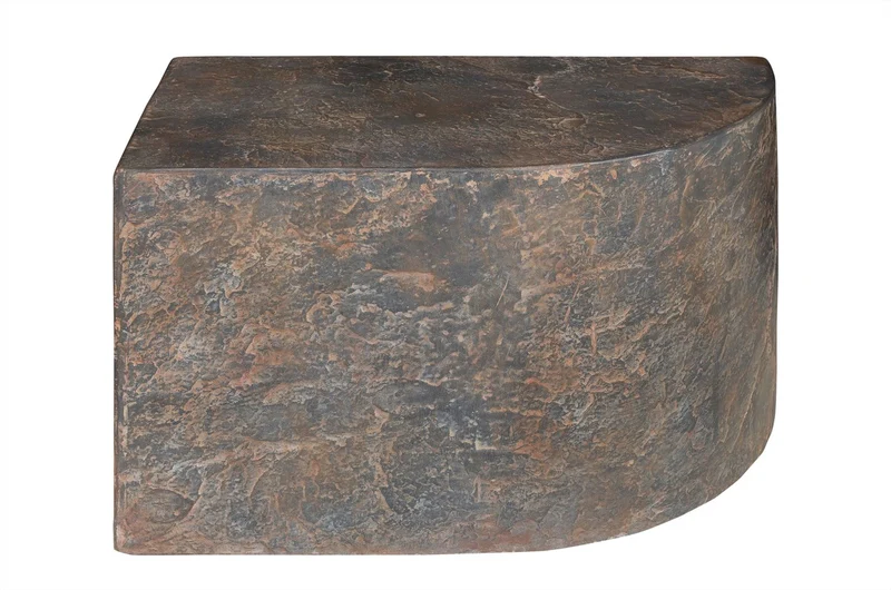 Casa Padrino Luxus Beistelltisch Braun 60 x 30 x H. 40,5 cm - Gerades skulpturales Tisch-Element aus Faserbeton in Schiefer-Optik - Luxus Möbel
