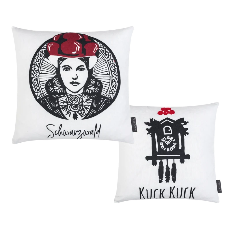 Kissenhüllen-Set „Schwarzwaldmädel & Kuck kuck“
