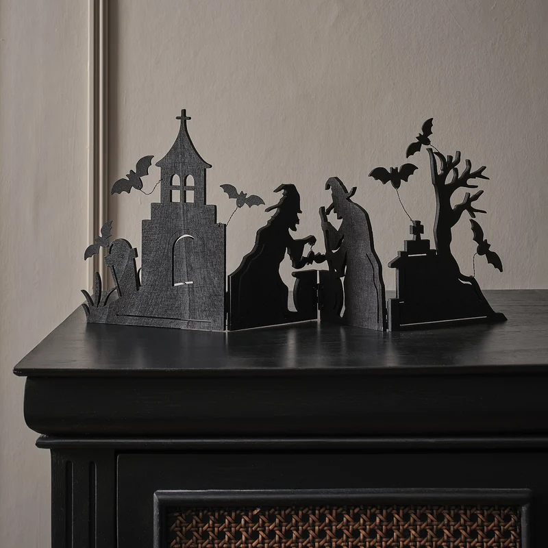 Brühende Hexen LED-Halloween-Fensterdeko mit Timer