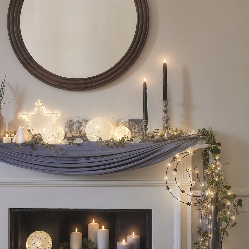 Osby LED-Halloween-Deko Katze & Mond mit Timer