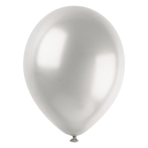 Silberne Perlenballons, 30 cm, 50 Stück