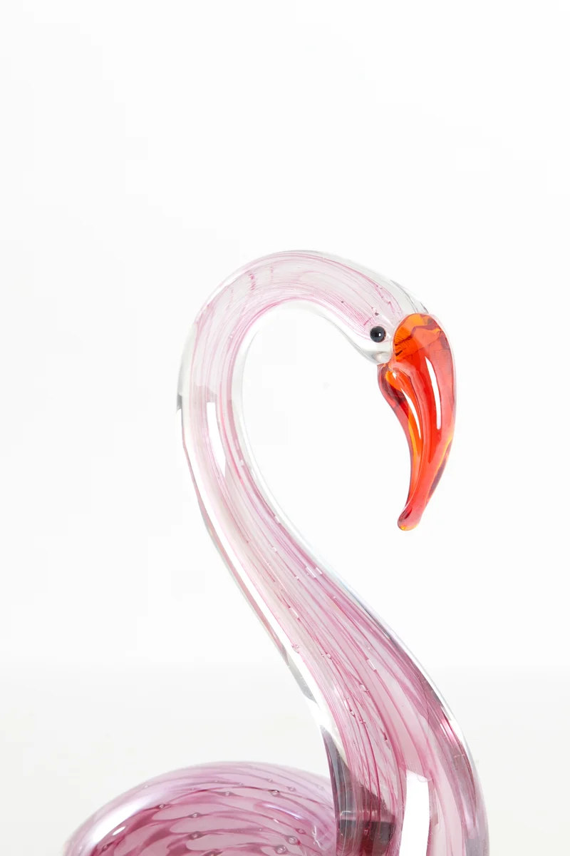 Dekofigur SWAN Glas rosa 13 × 8 × 20 cm