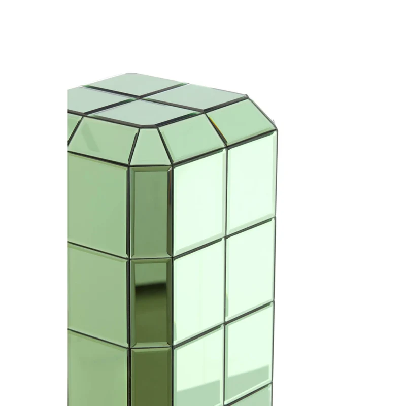 Glassäule LUCIANO - grün, 30x30x80 cm