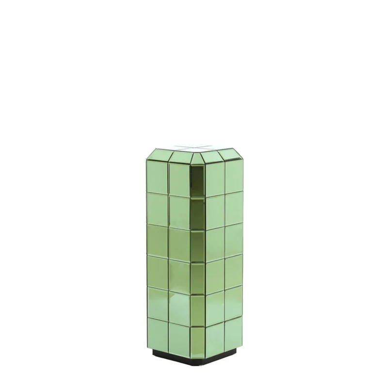 Glassäule LUCIANO - grün, 30x30x80 cm