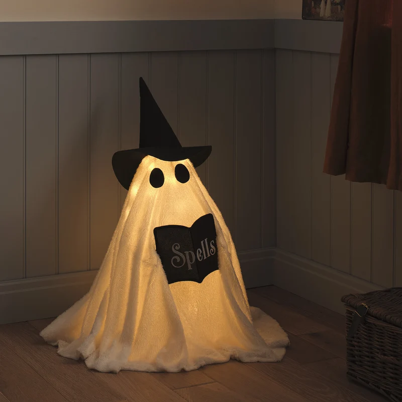 Wanda LED-Halloweenfigur Hexen-Geist für außen in Weiß