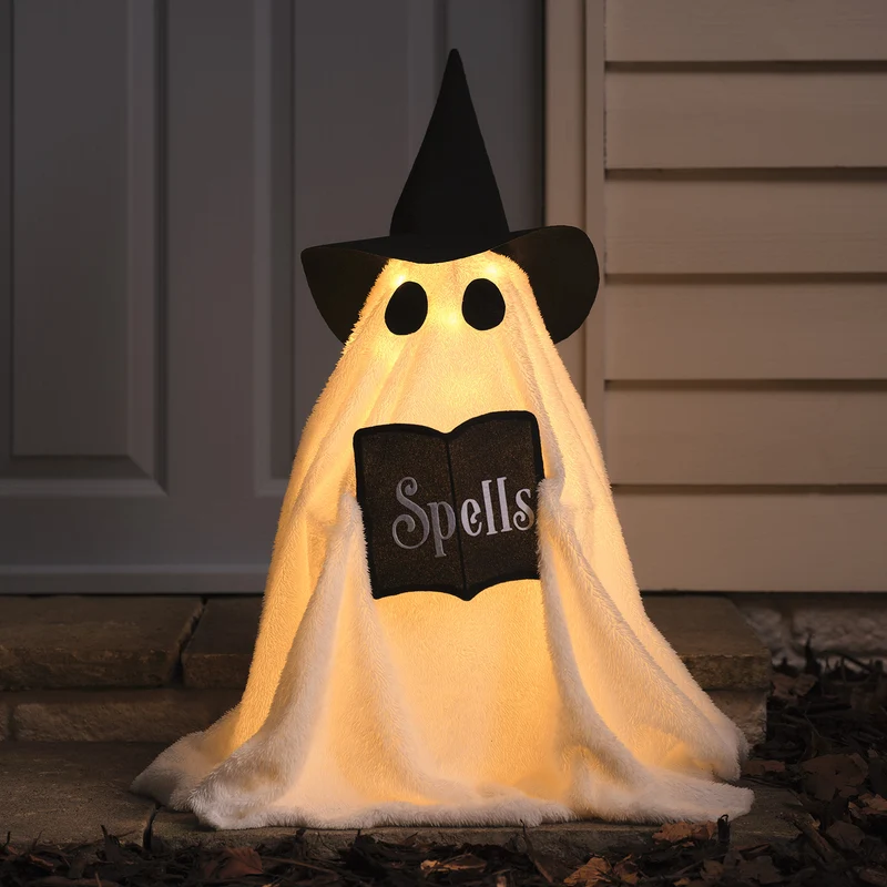 Wanda LED-Halloweenfigur Hexen-Geist für außen in Weiß