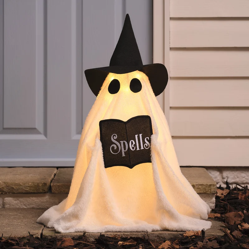 Wanda LED-Halloweenfigur Hexen-Geist für außen in Weiß