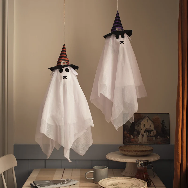 2er Set LED Halloween Hängedeko Geisterhunde