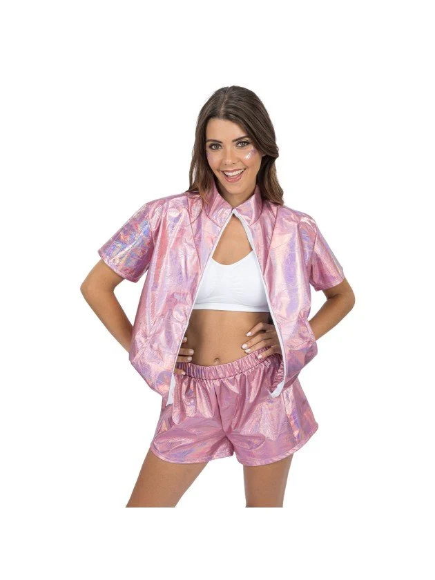 Schillerndes rosa Festival-Set für Damen, 2-teilig