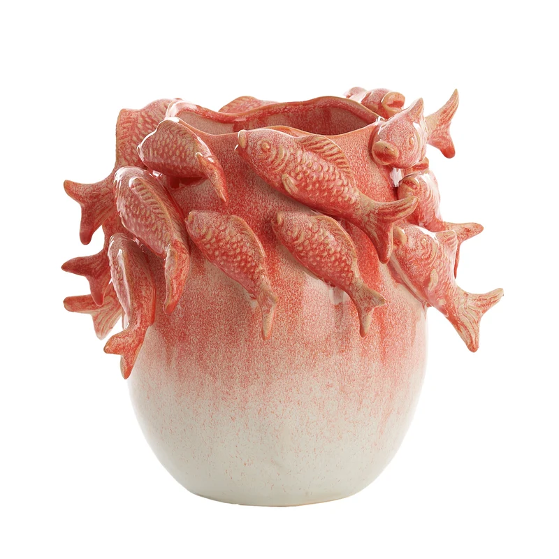 Vase FISH koralle/crème 29x28,5x27 cm