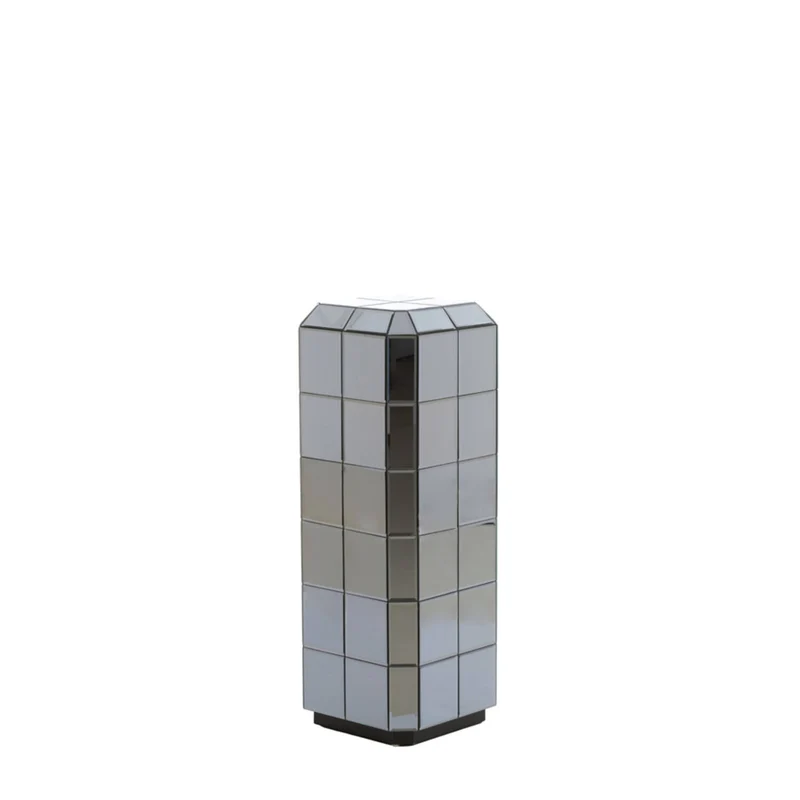 Glassäule LUCIANO - rauchgrau, 30x30x80 cm