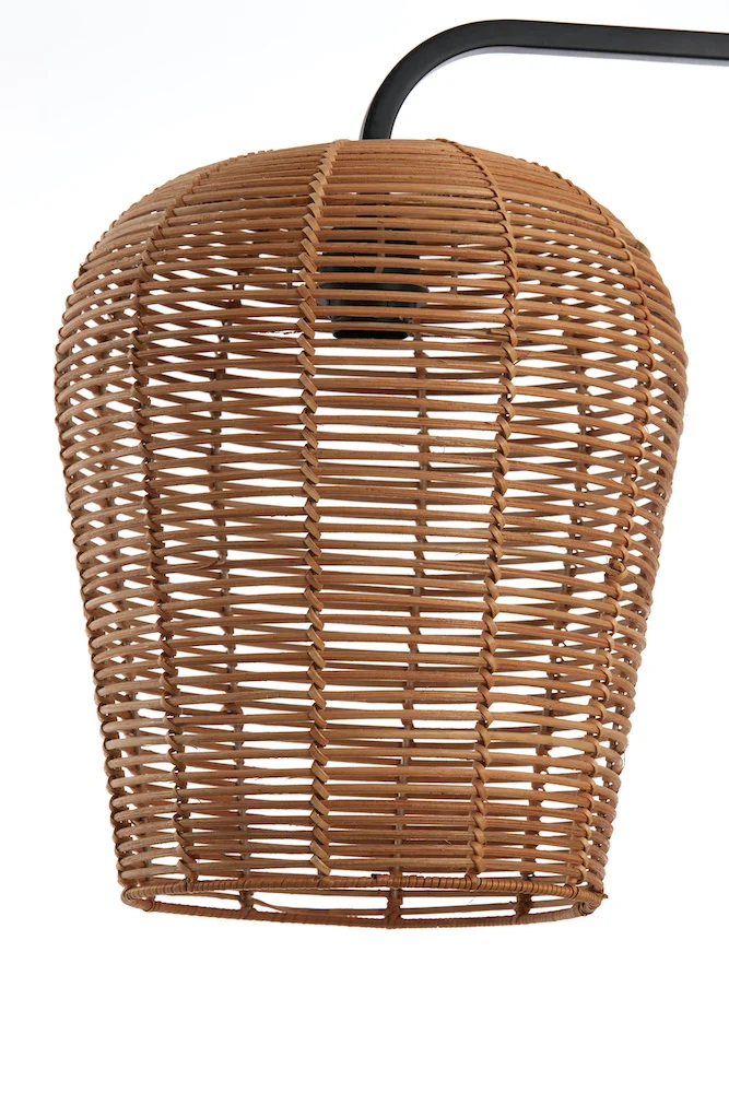 Tischleuchte MARENO matt schwarz-Rattan