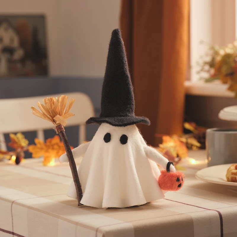 Gloria der Geist LED-Halloween Deko mit Hexenhut und Korb