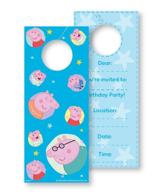 Peppa Pig Einladungen, 8 Stück