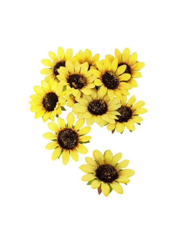 Sonnenblumen-Dekoration 8 cm, 12 Stück
