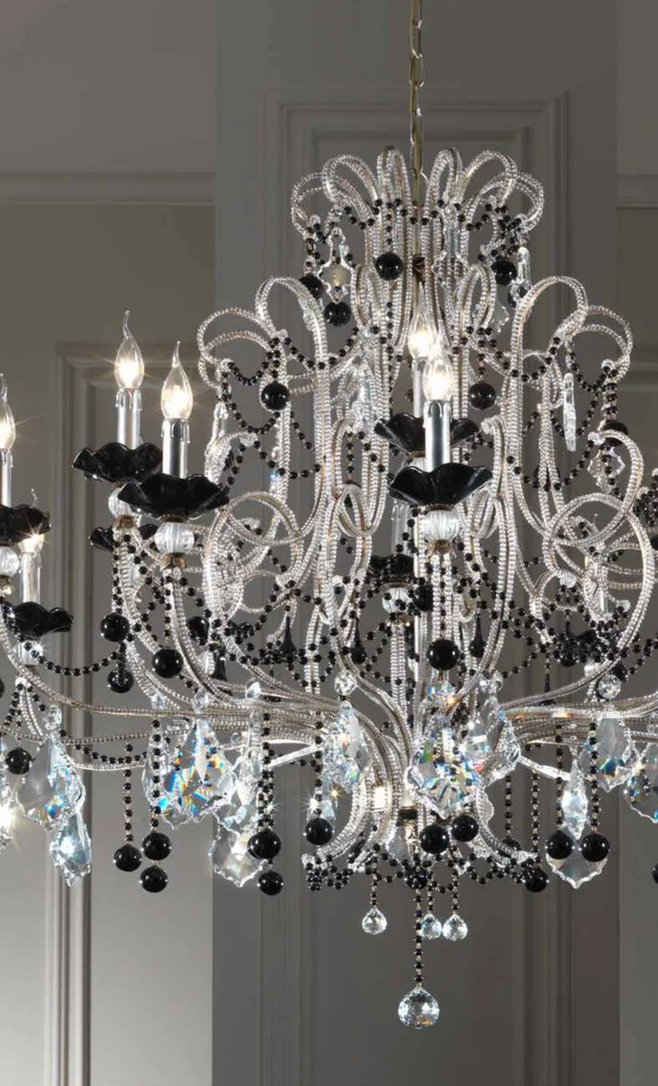 Casa Padrino Barock Kronleuchter Silber Ø 120 x H. 120 cm 18-flammig - Handgefertigte Leuchte aus Italien - Barock Leuchten