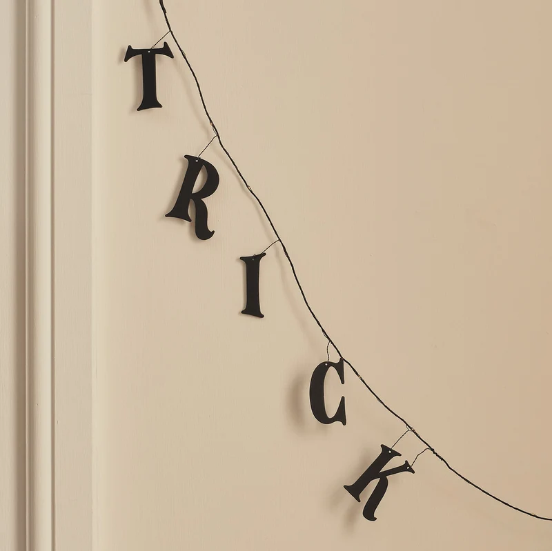 1,6 m "Trick or Treat" Halloween LED-Mikro-Girlande mit Timer & Spinne