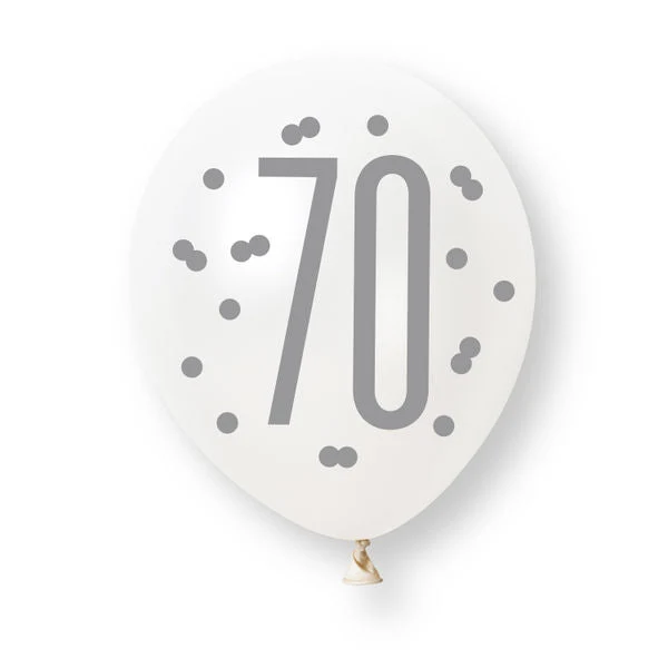 70 Jahre Ballon-Set Blau 30 cm 6 Stück