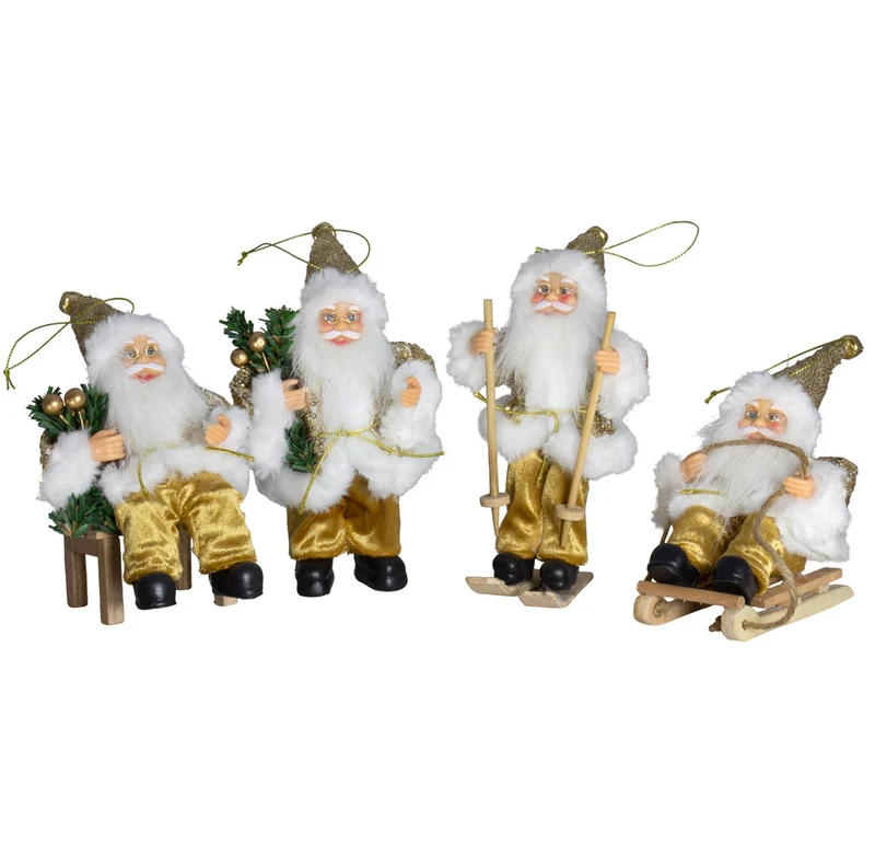 Weihnachtsmann 18cm, 4er Set, 4 Designs