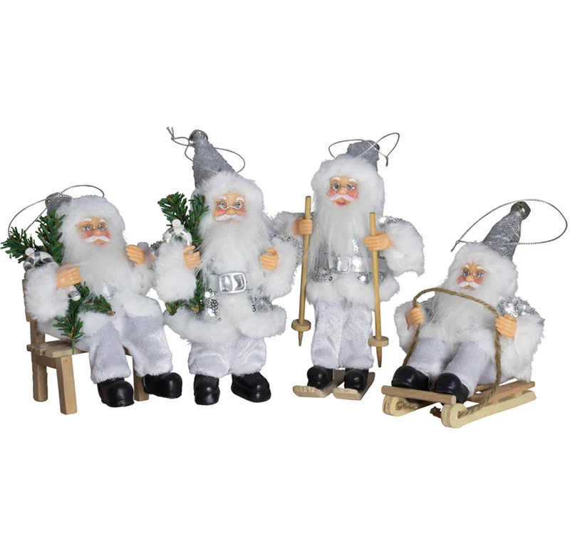 Weihnachtsmann 18cm, 4er Set, 4 Designs