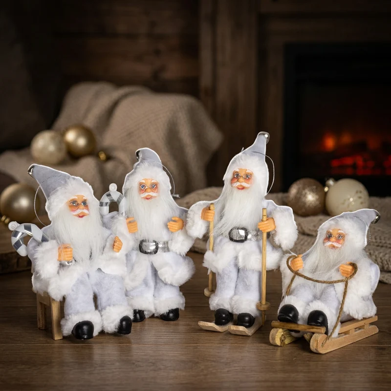 Weihnachtsmann 18cm, 4er Set, 4 Designs