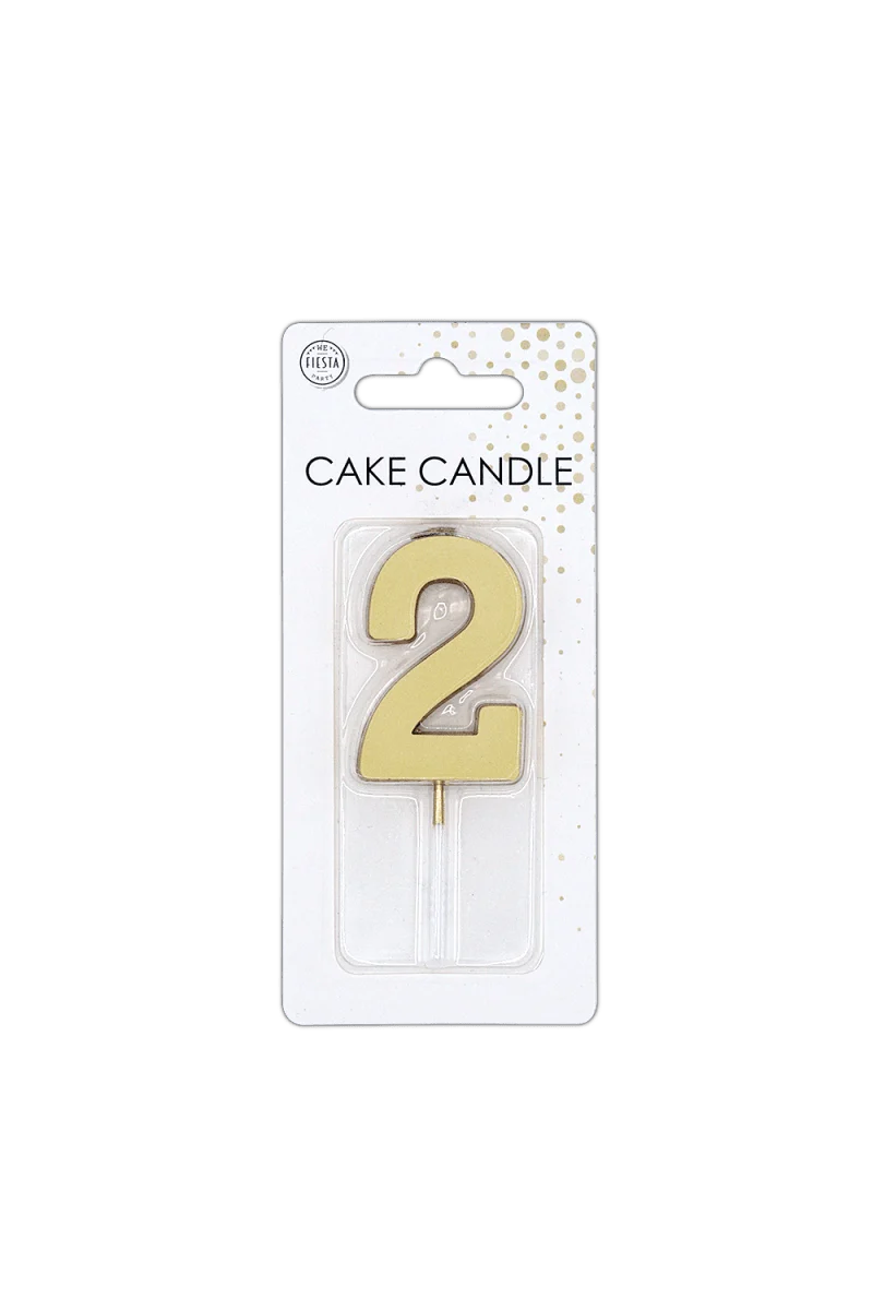2 Kerze, Gold-Metallic, 4,5 cm