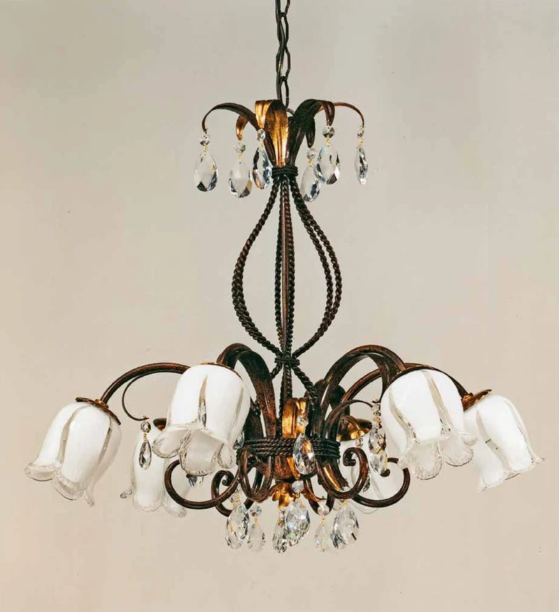 Casa Padrino Barock Kronleuchter Ø 65 x H. 55 cm 6-flammig - Handgefertigte Leuchte aus Italien - Barock Leuchten