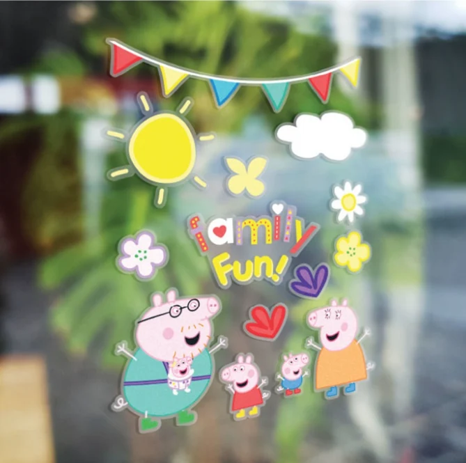 Peppa Pig Fensteraufkleber, 6 Stück