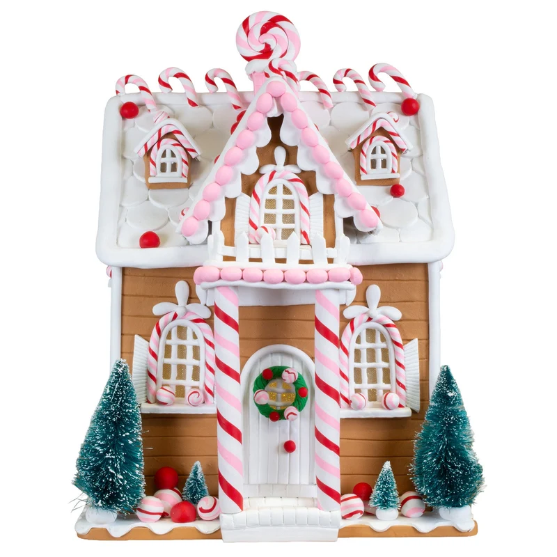 XL LED Lebkuchenhaus mit Candy-Details und Winterzauber – 36 cm