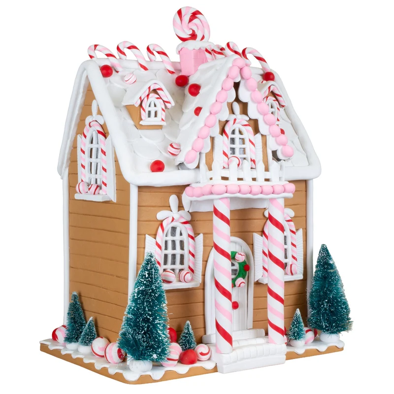 XL LED Lebkuchenhaus mit Candy-Details und Winterzauber – 36 cm